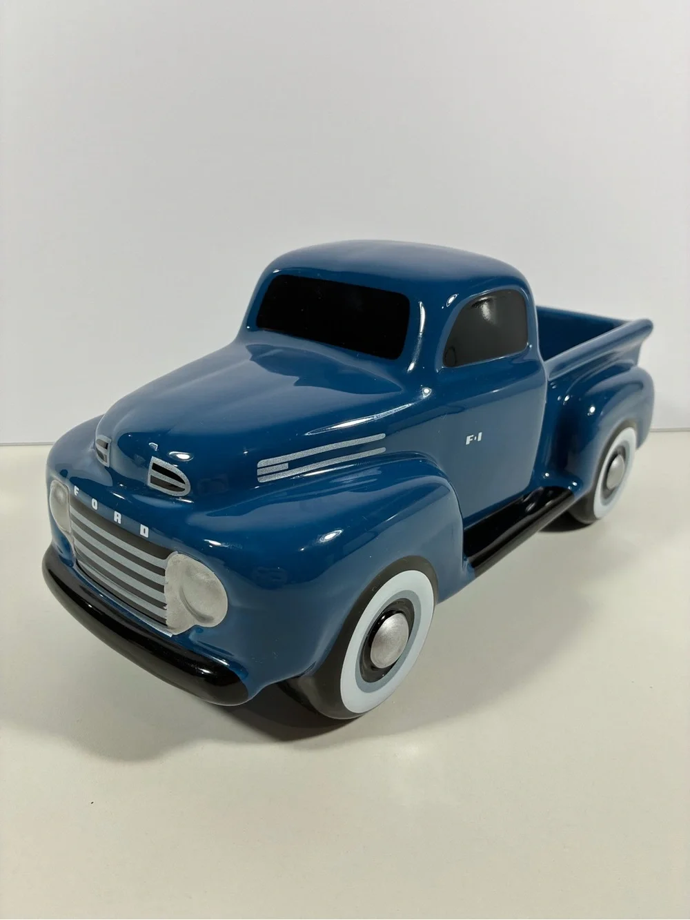 Official Licensed Blue 1948 Ford F-1 Ceramic Pickup Truck Teleflora Fathers Day